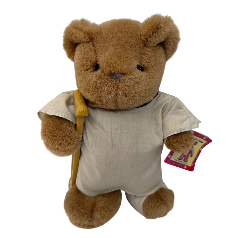 Jerry Elsner Calamity Patient Bear Plush 1017 Get Well Soon Hospital 9in Vintage